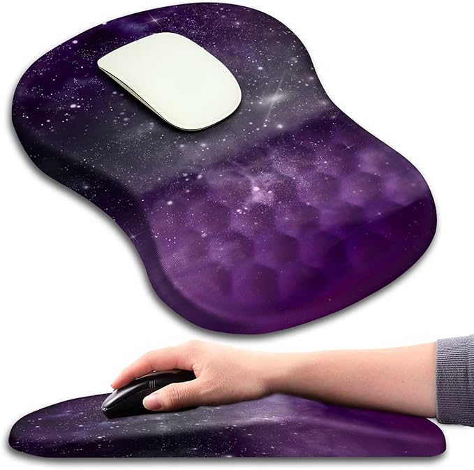 Mouse Pad Wrist Support, Ergonomic Mouse Pad with Massage Dot, Comfortable Computer Mouse Pad for Laptop, Wrist Rest Pain Relief Mousepad with Non-Slip PU Base for Office & Home, 12 x 8 in
