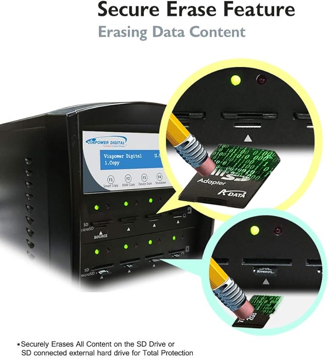 Vinpower Digital SDShark Standalone 55 Target SD & MicroSD Memory Card Readers Copier Duplicator