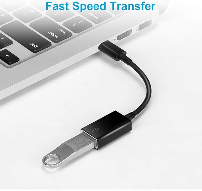 USB C to USB Adapter [2 Pack],Type-C OTG Cable Type C Male to USB A Female Usb to Usbc-c Adapter Compatible with Macbook Pro/Air iPad Pro 2022 2021 2020, Galaxy S23 S22 Ultra Note 10 S9 S8 (Black)
