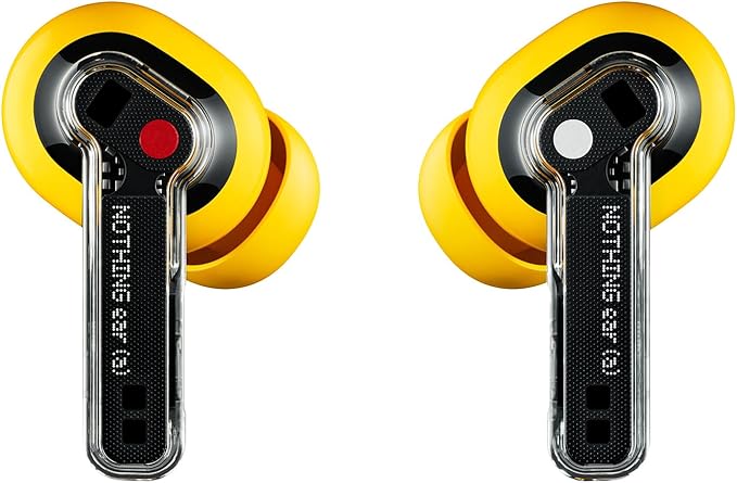 Nothing Ear (a) Wireless Earbuds, 45dB Hybrid Noise Cancelling Earbuds, Hi-Res Audio, Advanced Equaliser, Dual Connect, 6 Mics, 42.5H Playtime Ear Buds Wireless Bluetooth, Yolk