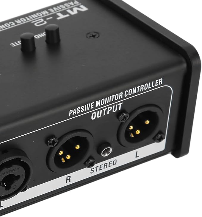 Big Knob Passive Monitor Controller, XLR and 3.5mm Interface Large Volume Knob Mute Control Passive Studio Monitor Controller Stereo Monitor Volume Controller