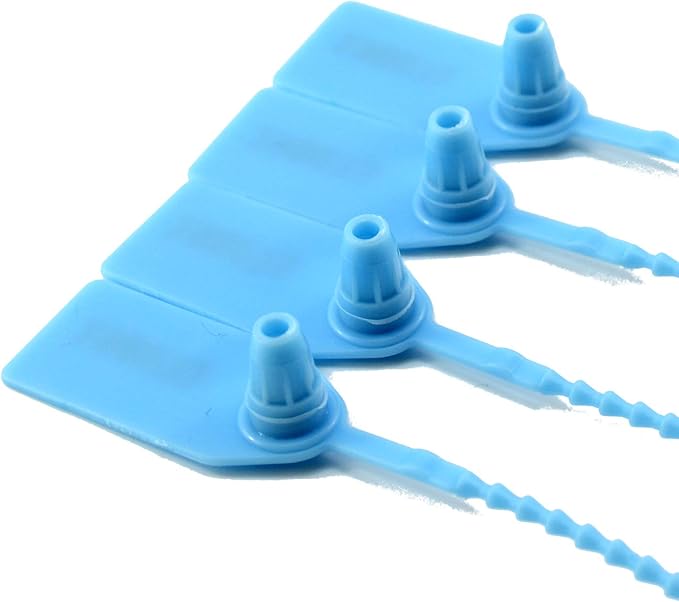 1000 Numbered Plastic Tamper Seals, Zip Ties for Fire Extinguishers Pull Tite Security Tags Numbered Disposable Self-Locking Signage Tie 250mm Length (1000 PCS, Light Blue)
