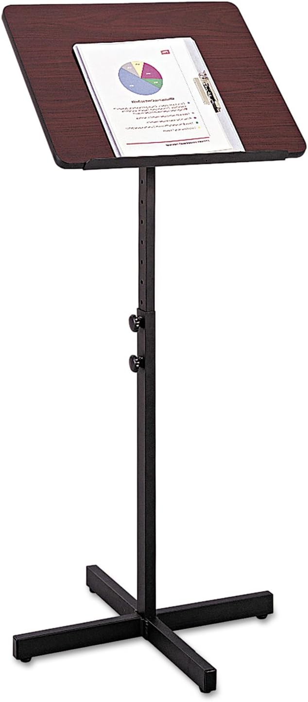 Safco Products 8921MH Adjustable Speaker Lectern Stand, Mahogany