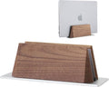 muso wood Vertical Laptop Stand, Walnut Laptop Holder Desktop Stand with Adjustable Dock Size, Wooden Laptop Stand for MacBook Pro and Other Laptops