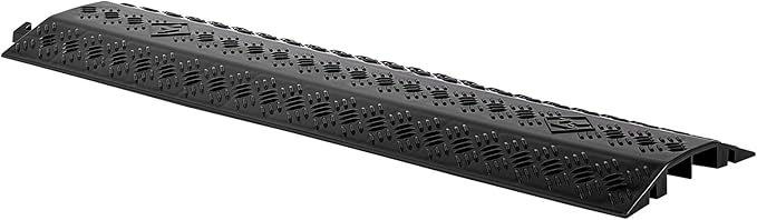 VEVOR 3 Pack Drop Over Cable Cover, 2 Channel Heavy Duty Cable Hose Protector Ramp, 38.3'' Floor Cord Cover, 17,500 lbs/Axle Load Capacity, for Traffic Areas, Indoor, Outdoor, Home, Office, Warehouse