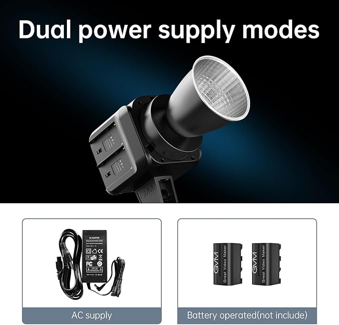GVM SD80D 80W LED Video Light Kit with Softbox, Bowens Mount, CRI97+, 2700K-7500K Color Temperature, APP Control, and Tripod Stand for Video and Wedding Shooting