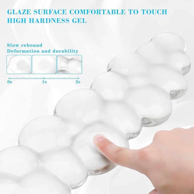 Gel Cloud Keyboard and Mouse Wrist Rest, Cute Wrist Support and Arm Support Rest for Typing Pain Relief，Suitable for Office/Computer/Laptop/Gaming Set-White
