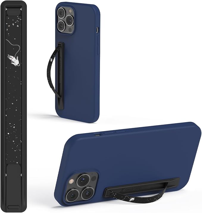 Phone Grip, Ultra Thin Cell Phone Grips Finger Holder Kickstand for Back of Phone, Loopy Case Swappable for Smartphones Wireless Chargers Car Mounts - SleekGrip Essential