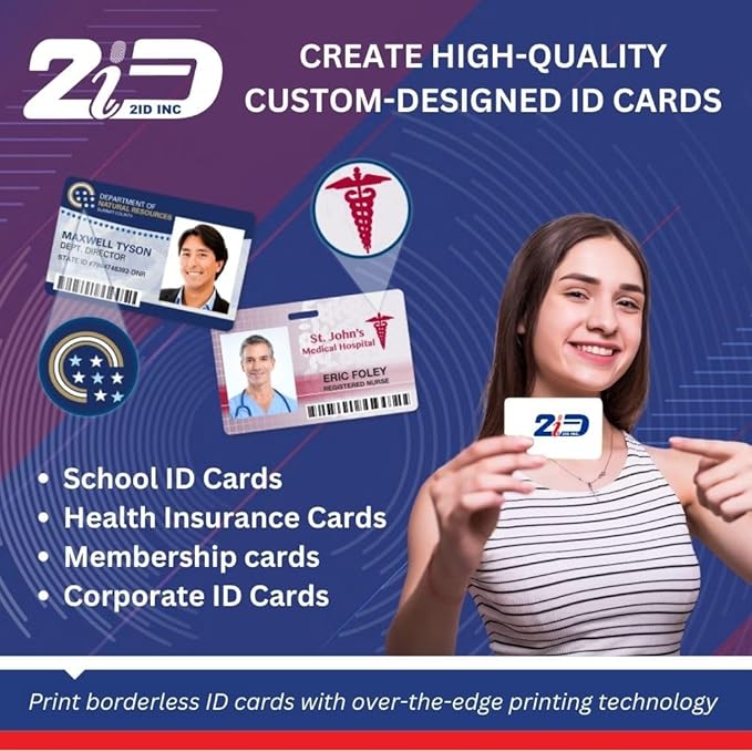 2ID Fargo HDP5000e Dual-Sided ID Card Printer 096640 | High-Definition and Versatile Badge Printer for Corporate and Student ID Badges