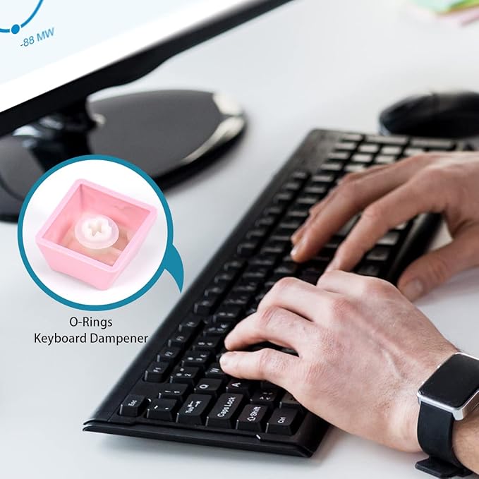 150PCS O Rings Keyboard Dampeners Rubber O-Ring Keyboard Silencer with Keycap Remover Tool for Cherry MX Switch Keyboard and Mechanical Keyboard Keys Dampeners