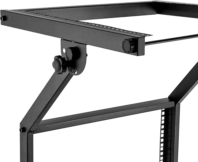 9U Professional DJ Stand Rack Mount DJ Mixer Stand Adjustable Stage Cart w/Wheel for Music Party Show Music Studios Performance Stages Concert Venues