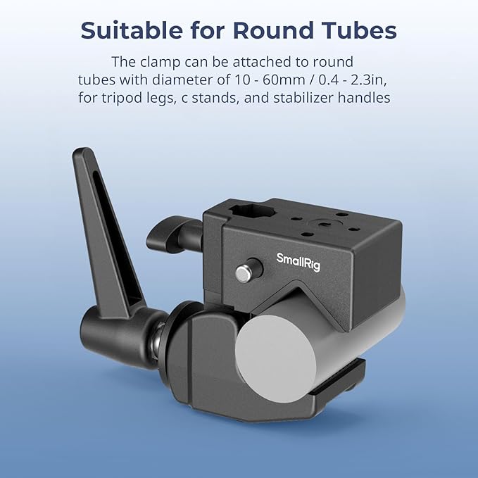SMALLRIG Super Clamp Kit, Heavy Duty Max Load 33lb /15kg, with a 1/4"-20 & a 3/8"-16 Top Screw on a 5/8" Stud, for Photography Studio Video Camera Lighting, for Round Pipe and Flat Surface