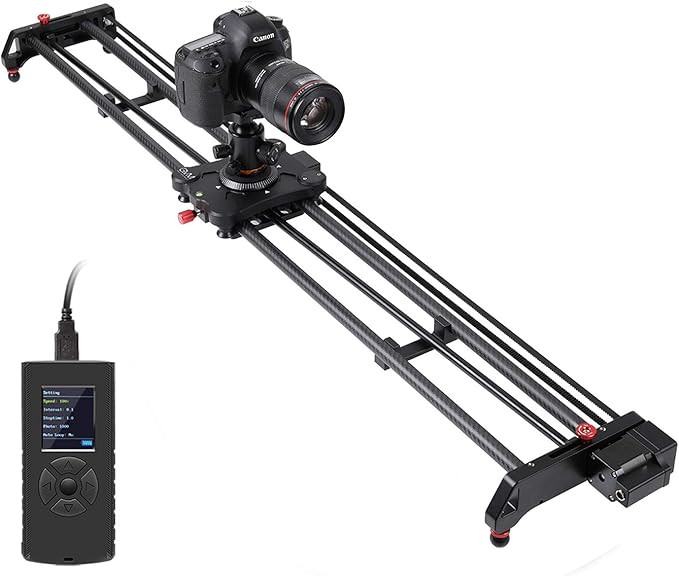 GVM Great Video Maker Camera Motorized Slider,48"/120CM,Automatic Round Trip,Time Lapse,Panoramic Shooting,Video Capture,Slider Smooth and Stable,with Battery