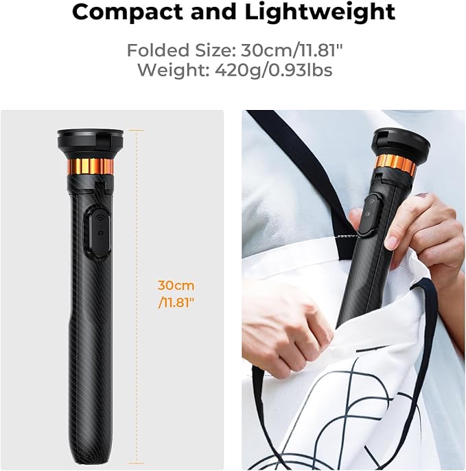 K&F Concept 63'' Magnetic Selfie Stick Tripod for iPhone, Lightweight Cellphone Stand with Wireless Remote, Compatible with iPhone 16 Pro Max/15/14/13/12 Series and All Phones