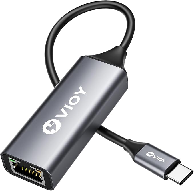 VIOY USB C to Ethernet Adapter, 1Gbps RJ45 to USB C Network Adapter, Portable Type C to Ethernet Dongle Compatible for Thunderbolt 4/3, MacBook Pro/Air, iPhone 16/15 Pro/Max, iPad, XPS