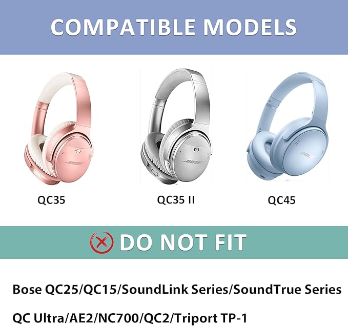 Replacement Headband Padding for Bose QuietComfort 45 QC35 QC35 II Headphones - Image 4