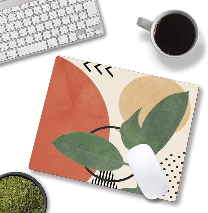 Modern Abstract Mouse Mat Square Waterproof Non-Slip Rubber Base MousePads for Office Laptop, 9.5"x7.9"x0.12" Inch