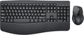 Ergonomic Keyboard and Mouse Combo - Full Size Keyboard Cordless with Palm Wrist Rest Ergonomic Mouse Wireless for Windows Computers Laptops - Black (Upgrade)