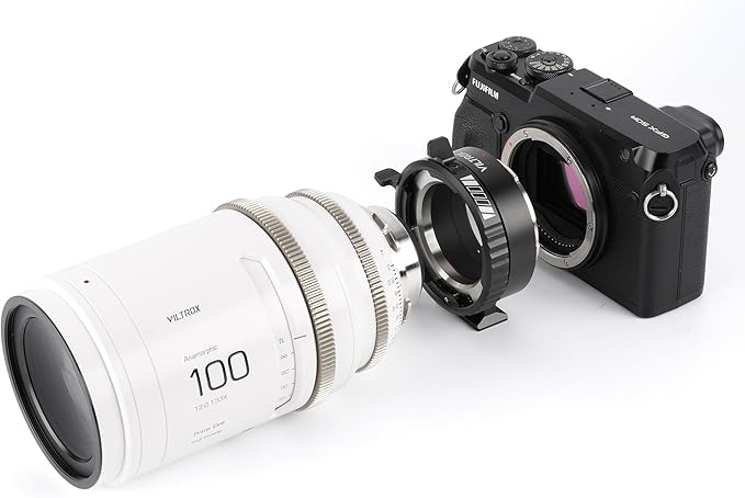 VILTROX PL-GFX Lens Adapter Converter Ring Manual Focus with Rotary Lock Compatible with PL Lens to Fuji G Mount GFX Cameras Fuji GFX50R, GFX50S, GFX50S II, GFX100S, GFX100/PL-GFX Pro