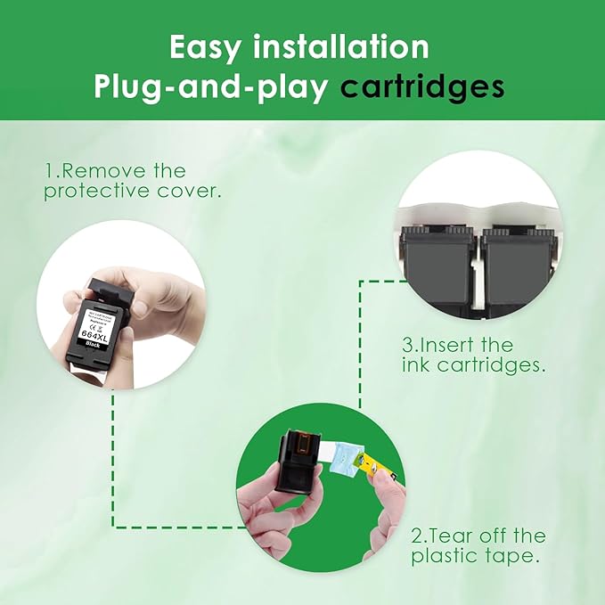664XL Ink Cartridge Replacement for 664 664XL 664 XL Ink Cartridges Black and Color for DeskJet Ink Advantage 1115 2135 2138 3635 3636 3638 4535 4536 4538 4675 4676 4678 Printer Ink 2 Black