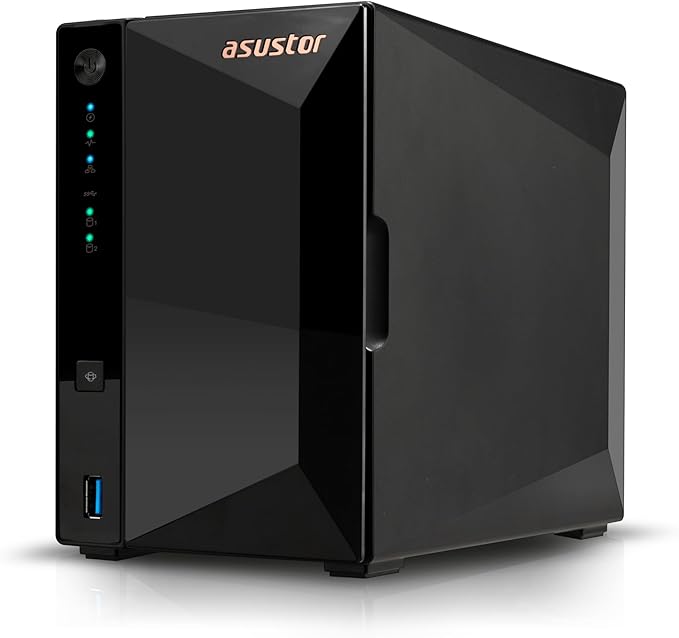 Asustor Drivestor 2 Pro Gen2 AS3302T v2, 2 Bay NAS, 1.7GHz Quad-Core, 2.5GbE Port, 2GB RAM DDR4, Small Home Media Server, Network Attached Storage Device (Diskless)
