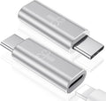 Temdan 2 Pack Lightning to USB C Adapter for iPhone 15/16 Pro/Pro Max/Plus, Support Audio/OTG Adapter, Type C Charger Connector Cable, Silver