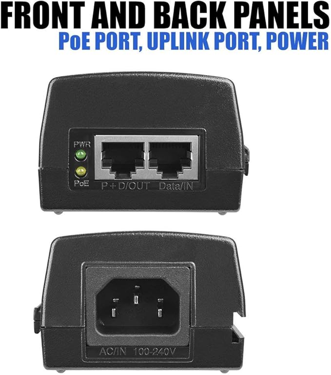 BV-Tech Gigabit Power Over Ethernet PoE+ Injector | 30W | Plug & Play | up to 325 Feet