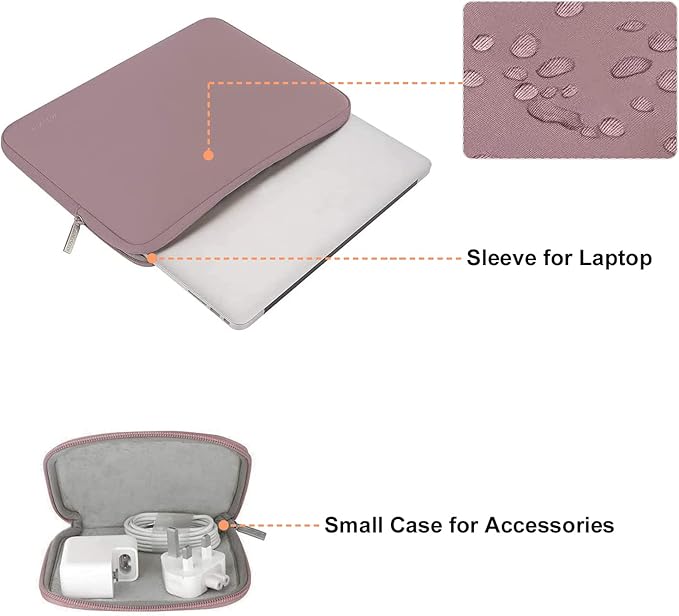 MOSISO Laptop Case 16 inch, 15-15.6 inch Laptop Sleeve Bag Compatible with MacBook Pro 16 inch, HP, Acer, Dell, Lenovo, ASUS Notebook, Neoprene Computer Sleeve Bag with Small Case, Brick Red