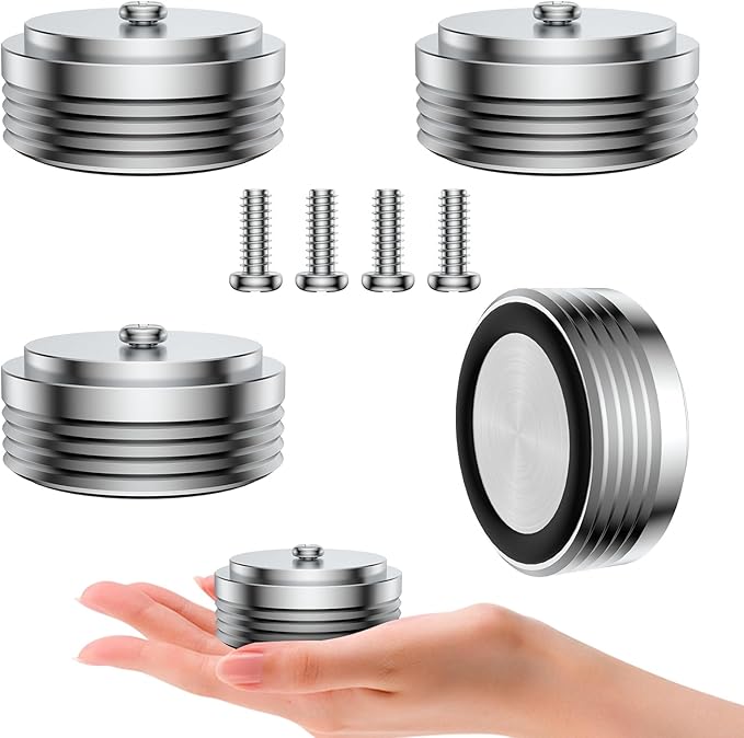 Audiocrast IF3917S HiFi Speaker Isolation Feet Pads 4PCs Aluminum 39x17mm Silver Speaker Shock Absorber Vibration Dampener Floor Protector for Audio Speaker Subwoofer CD DVD Amplifier Turntable DAC
