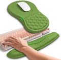 Hokafenle 2in1 Combination, Wave Keyboard Wrist Rest and Ergonomic Curvature Mouse Pad Wrist Support for Relieve Wrist Pain, Filled with Soft Cushion Memory Foam, Dill Green