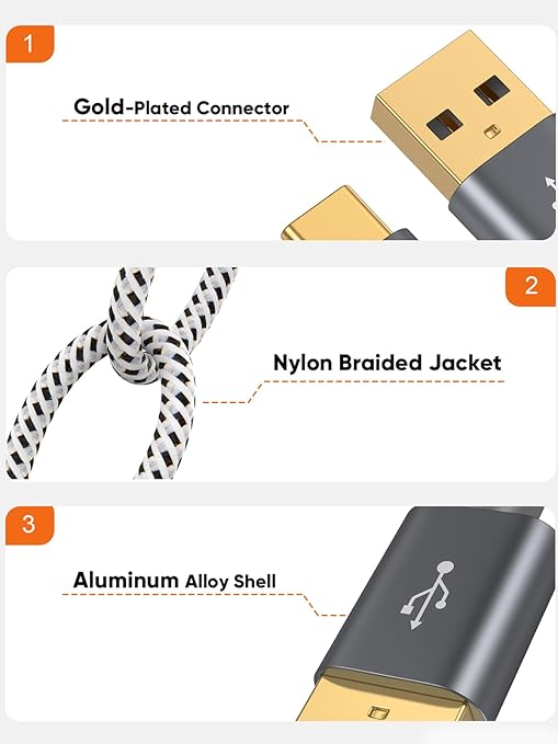 CableCreation USB C to USB A Cable 3FT, 10Gbps USB C to USB 3.2 USB 3.1 Gen2 USB A to C Data Cable, Android Auto 3A Fast Charge Cord for Type C External SSD MacBook, Galaxy S24+, iPhone 15/16+