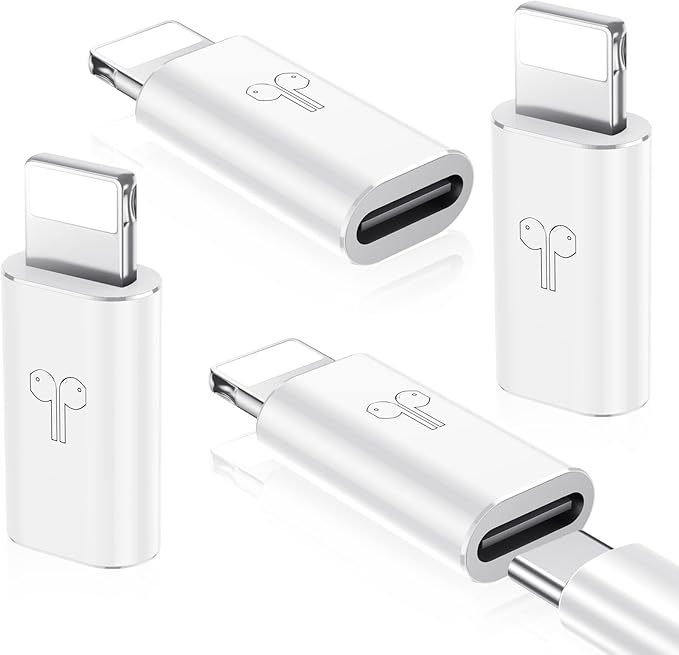 Temdan 4 Pack USB C to Lightning Adapter for iPhone 14 13 12 Pro Max/iPad Air/Airpods,Support Audio/OTG,20W PD Fast Charging,Lightning to Type C Charger Connector Cable,for iPhone 14 Accessories-White