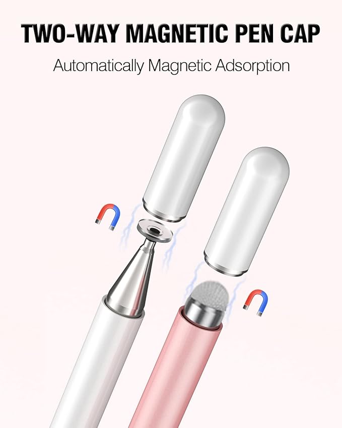 Stylus Pens for Touch Screens, 2 in 1 High Precision Universal Stylus Pen for iPad Compatible with Apple, iPhone, iPad, Android, Samsung Tablets, Phones, 3 Pack-Pink, Purple, Yellow