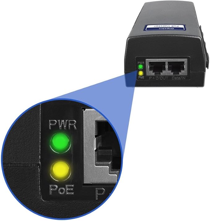 BV-Tech Gigabit Power Over Ethernet PoE++ Injector | 90W | 802.3 af/at/bt | Plug & Play | up to 325 Feet