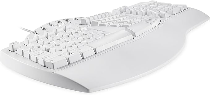 Perixx PERIBOARD-512W Periboard-512 Ergonomic Split Keyboard - Natural Ergonomic Design - White - Bulky Size 19.09"X9.29"X1.73", US English Layout