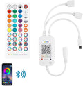 RGBZONE Bluetooth RGB LED Controller, 4-PIN Smart Music LED Strip Lights Controller, 40-Keys IR Remote Control for 5V/12V/24V SMD 5050 3528 RGB LED Strip Lights