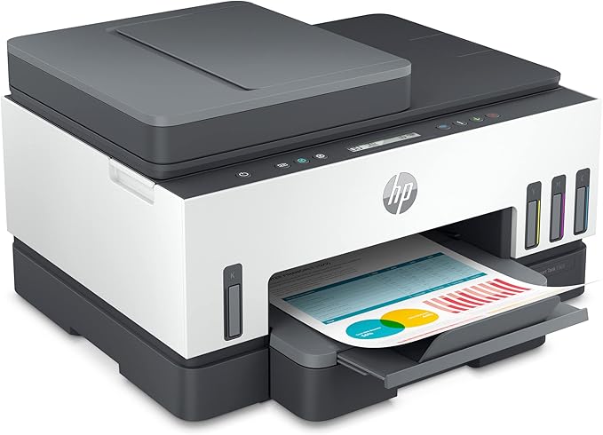 HP Smart Tank 7301 Wireless All-in-One Refillable Ink Tank Printer, Scanner, Copier with 2 years of ink included, Best for home office(28B70A)