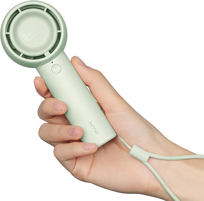 JISULIFE Mini Portable Fan-Bladeless Safe Design, Powerful Turbo Handheld Fan with 5 Speeds, 16Hrs Max Cooling Time，USB Rechargeable, Small Pocket for Travel/Lash, Gifts For Girls/Women