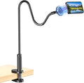 Gooseneck Phone Holder for Bed, Magnetic Cell Phone Stand for iPhone 16 15 14 13 12 Pro Max Plus Mini, Flexible Long Arm Mount 360 Adjustable for Desk Bedside Filming