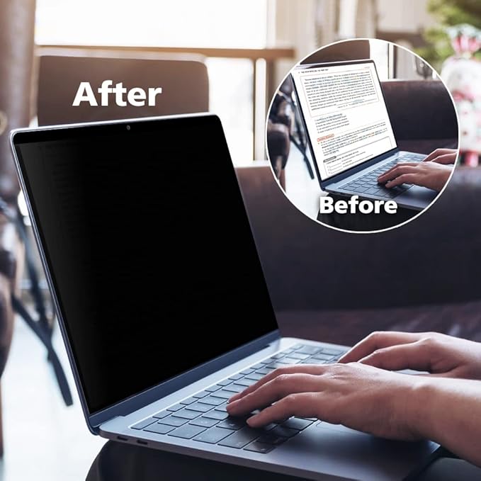 Magnetic Privacy Screen Protector for MacBook Pro 13.3 Inch (2017-2022 M1, M2), Removable Anti Glare Anti Blue Light Anti Spy Screen Filter