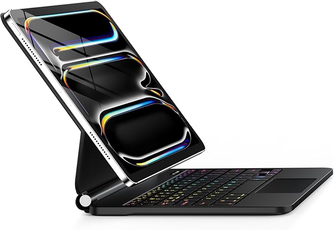 for iPad Pro 13 Inch Case with Keyboard (M4, 2024)，Magic-Style Magnetic – 7 Colors Backlight -Floating Cantilever Stand - Multi-Touch Trackpad Keyboard Case for iPad Pro 13