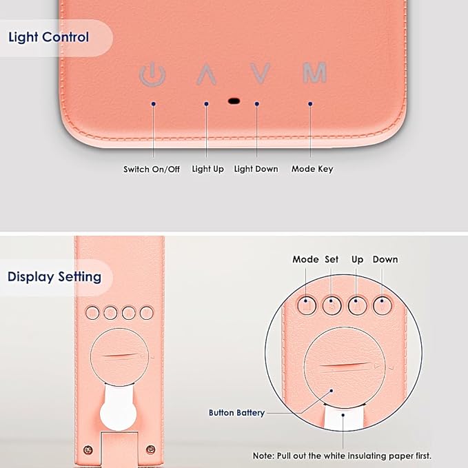 Multifunctional LED Desk Lamp with Wireless Charger,USB Charging Port,Clock,Phone Holder,Desk Lamps for Home Office,Eye-Caring Reading Lamp,Study Lamp for Boys,Girls,Teens,Pink