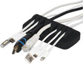 Heaviest Cable Organizer on The Market! Compact and Weighted Desktop Cord Holder and Cable Organizer, Eco-Friendly Silicone, No Bad Smell, Bundled with 4 Reusable Cable Ties! (Black)