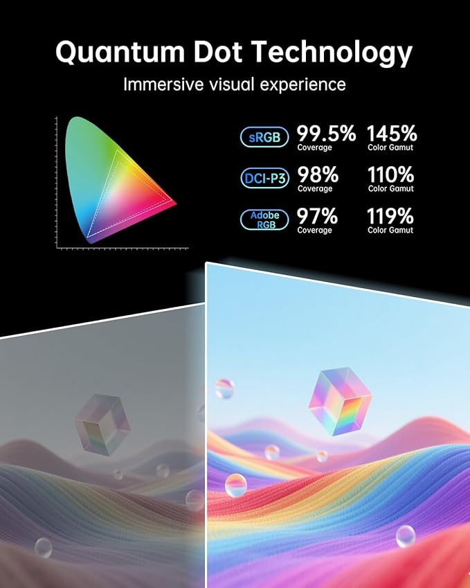 KTC 27 Inch Dual Mode Mini LED Monitor - 4K UHD at 160Hz & 1080P FHD 320Hz Gaming Monitor, 65W Type-C Port, HDR1400 Fast IPS Panel, Adaptive-Sync, HDMI 2.1 & DP 1.4, Height Adjustment, VESA Wall Mount