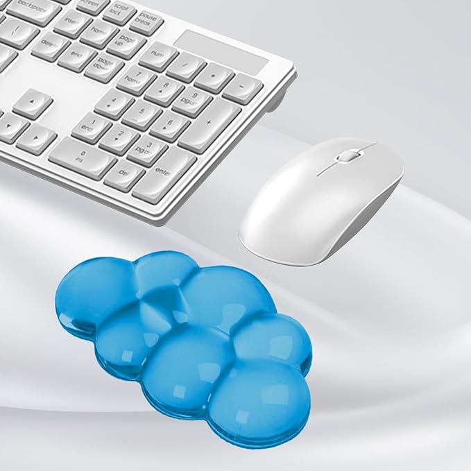Gel Cloud Mouse Wrist Rest, Cute Wrist Support and Arm Support for Mouse Rest Typing Pain Relief，Suitable for Office/Computer/Laptop/Gaming (Transparent Blue)