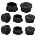 Desk Grommet, 3/4 in 20 mm Silicone Rubber Grommets, Black Desk Hole Cover for Cables, Flexible Wall Cord Pass Through Grommet for Office Table Computer Home Furniture Wire Organizer-8 Pcs