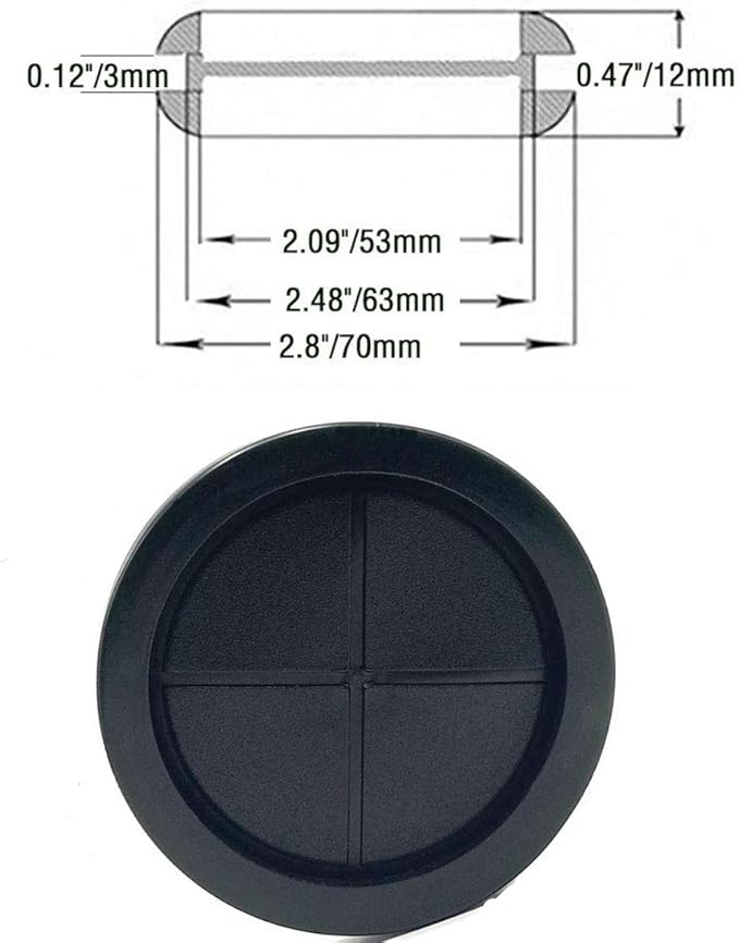 Rubber Grommet,2-1/8"ID 2-1/2"Drill Hole,Hole Grommets,Synthetic Rubber Grommets Wire Protection Firewall Hole Plug, Round