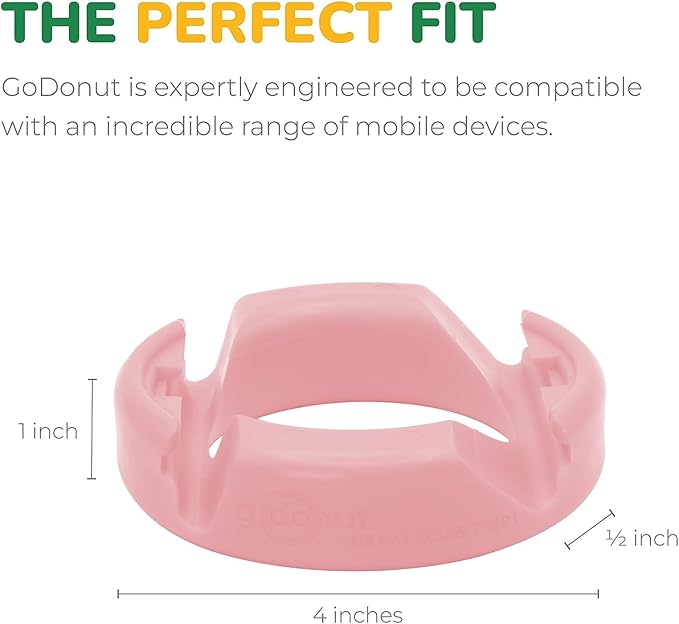 GoDonut – Phone Stand Original – Cell Phone Holder + Tablet Stand Desk Organizer – Compatible with Tablet, iPhone 16 15 14 Pro Max, Android & Most Smartphones - Pink