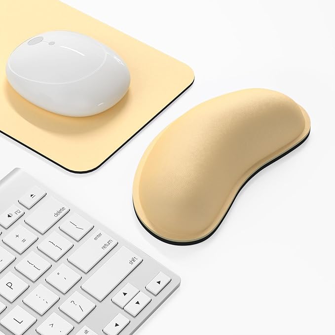 Dapesuom Mouse Wrist Rest, Ergonomic Memory Foam Mouse Wrist for Computer Desk Mats Support, Hand Rest Pad Cushion for Gaming, Office, Laptop, Men, Women, Pain Relief & Easy Typing, Navajo White