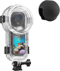 Invisible Dive Case for Insta360 X5, FotStdio Insta 360 X5 Waterproof Case 196ft Underwater Diving Housing Cover with Lens Guard Protective Sealed Shell Photography Housings Action Camera Accessories